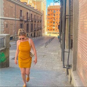 Dynamite Burnt Orange Linen Mini Dress